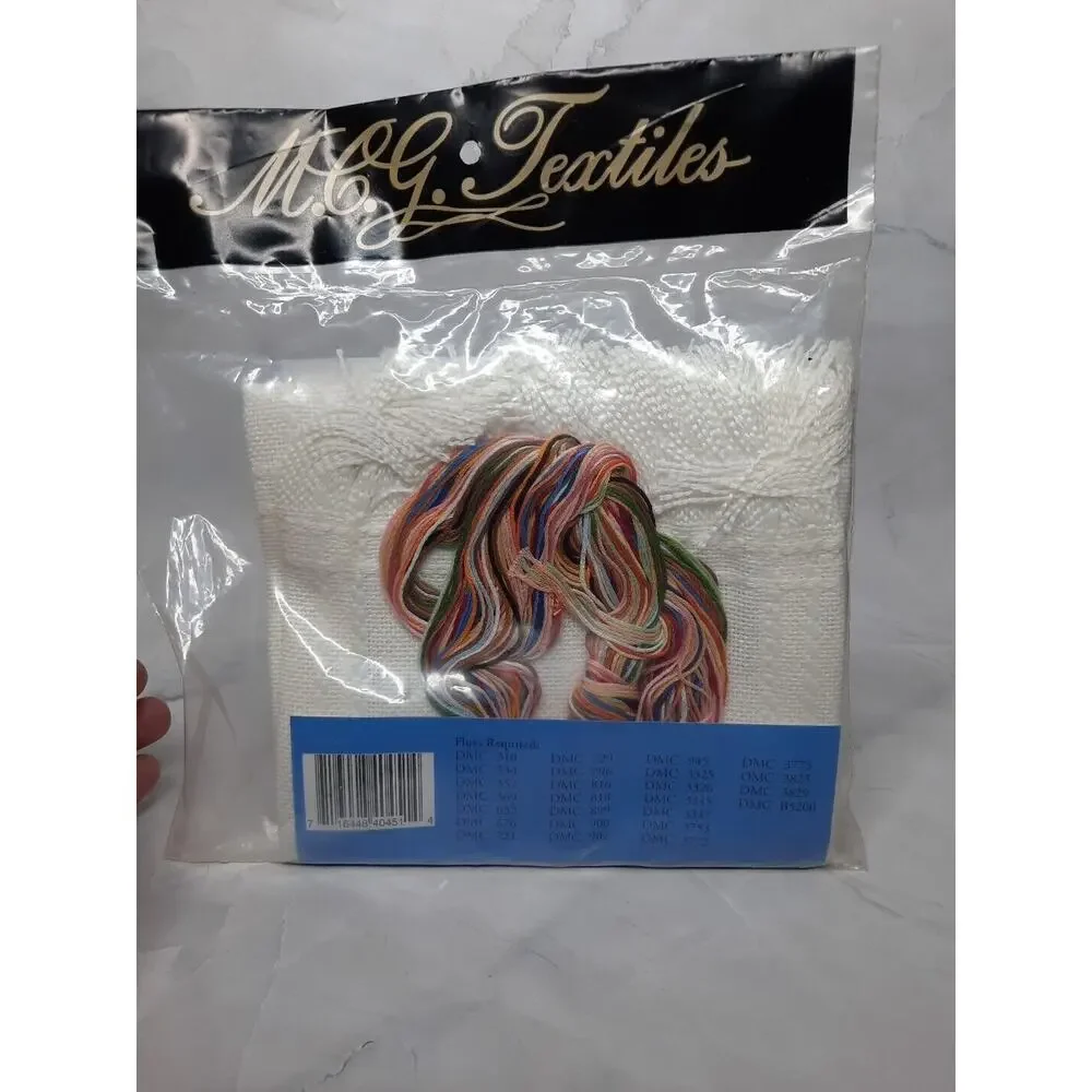 Vintage MCG Textiles Cross Stitch Kit Teddy Bear Bell Pull